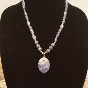 Genuine sodalite gemstone necklace